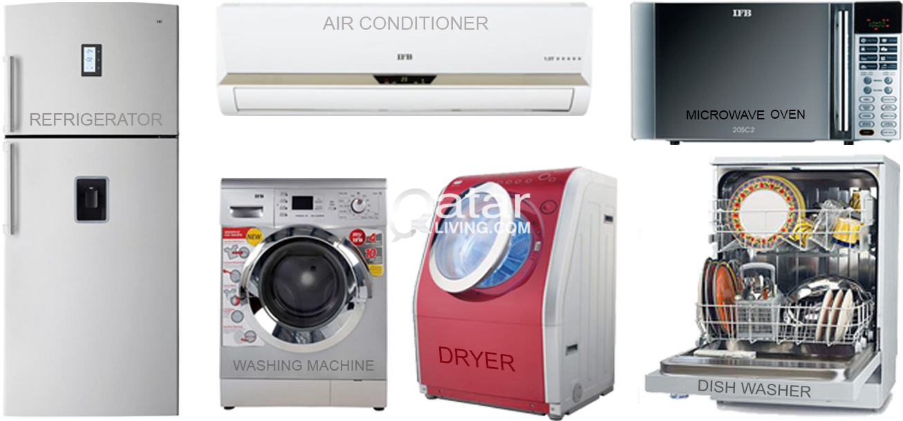 Title - Air Conditioner And Washing Machine (1366x736), Png Download