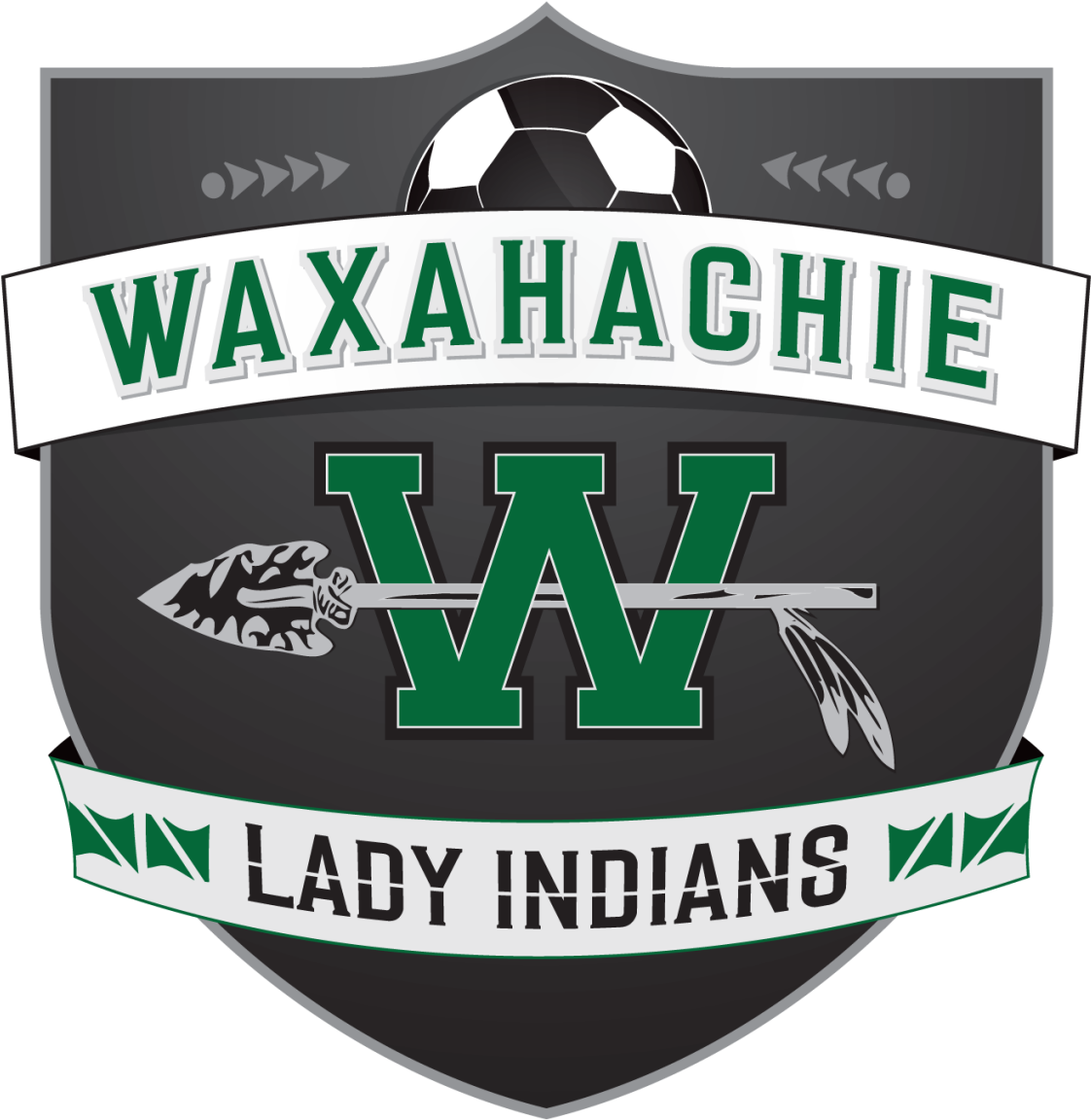 Dark Gray Badge - Waxahachie Lady Indian Soccer Logo (1280x1280), Png Download