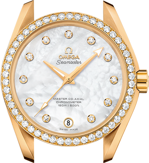 Omega Master Co-axial Ladies' - ساعات اوميغا الماس ذهبي (680x1040), Png Download
