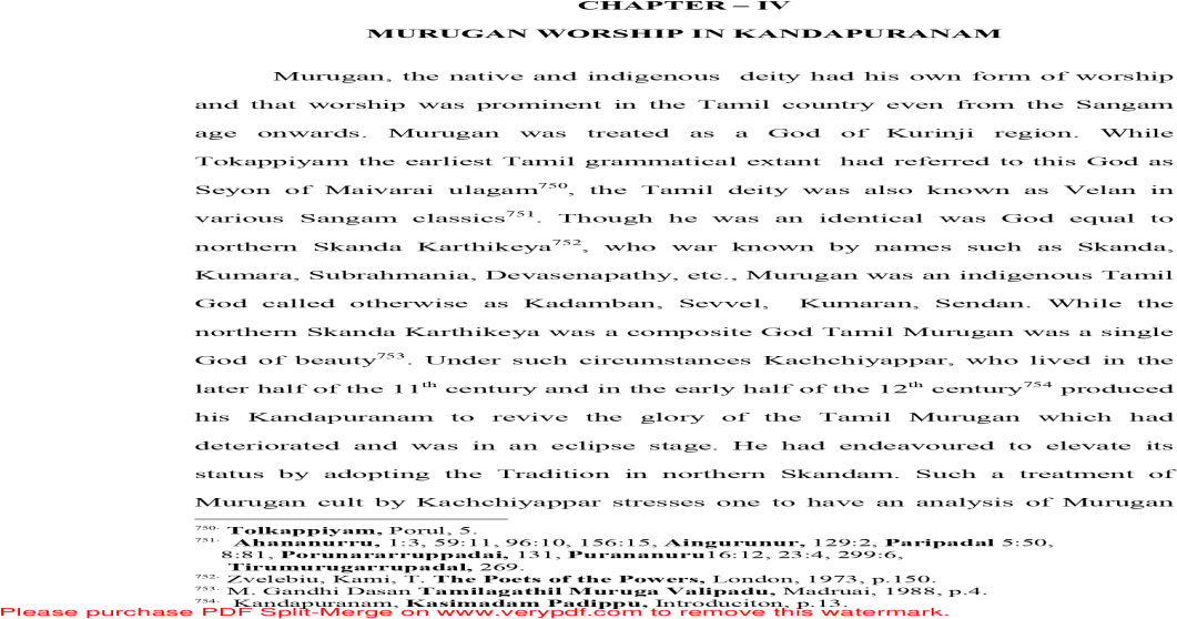 Chapter Iv Murugan Worship In Ka Iv Murugan Worship - Document (1200x630), Png Download