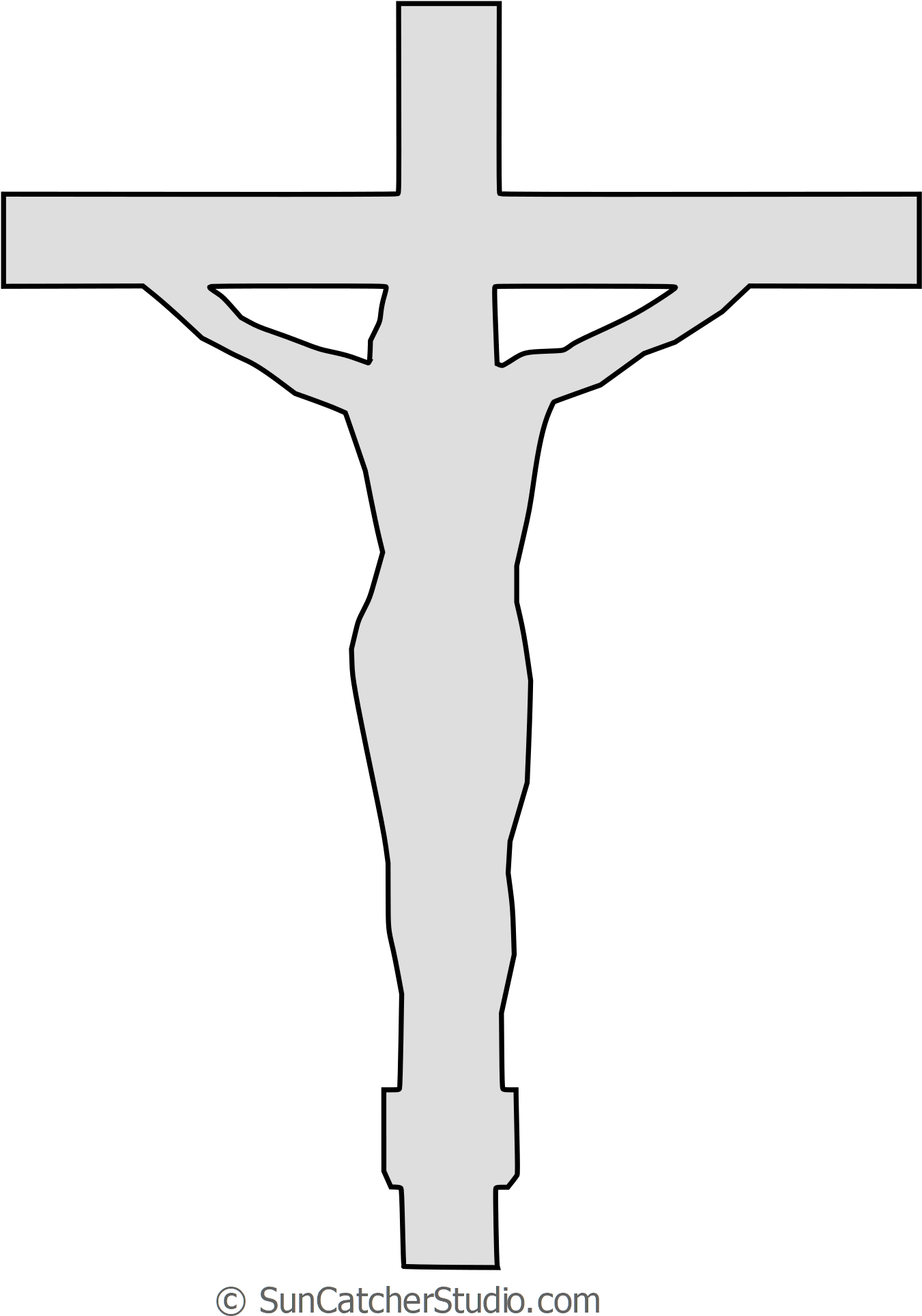 Png Format - Jesus On Cross White Silhouette (1422x2000), Png Download
