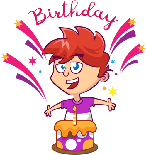 Birthday Card With Cute Boy And Confetti, Birthday, - Boy Cartoon (640x640), Png Download