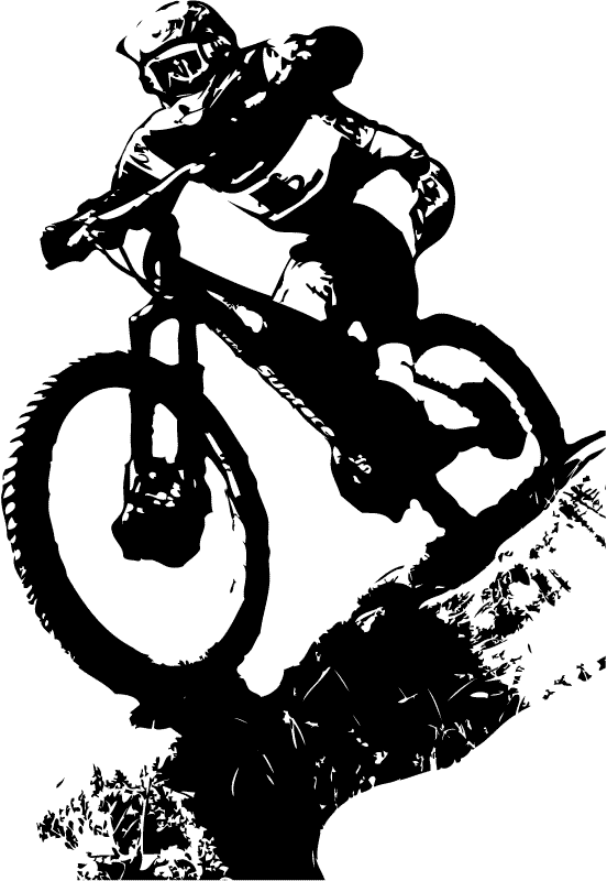 Mountain Bicycle Tattoo Cross Bike Cycling Biking Clipart - Downhill Bike Logo (552x800), Png Download