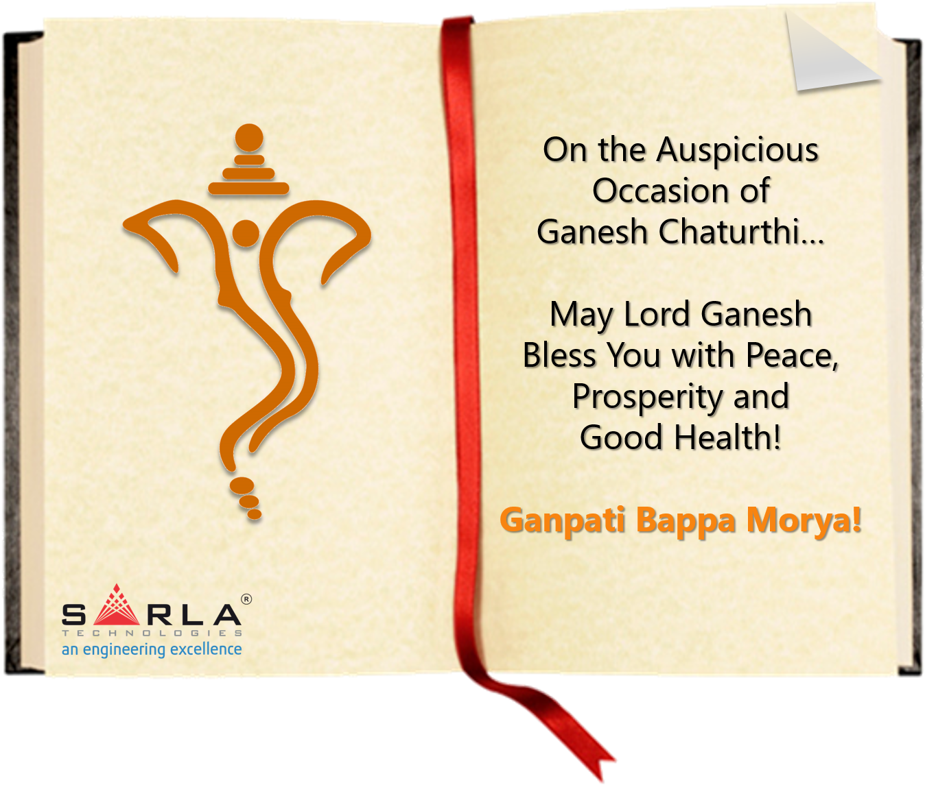 Sarla Technologies Wishes You A Very Happy Ganesh Chaturthi - Ganesha (1563x1160), Png Download