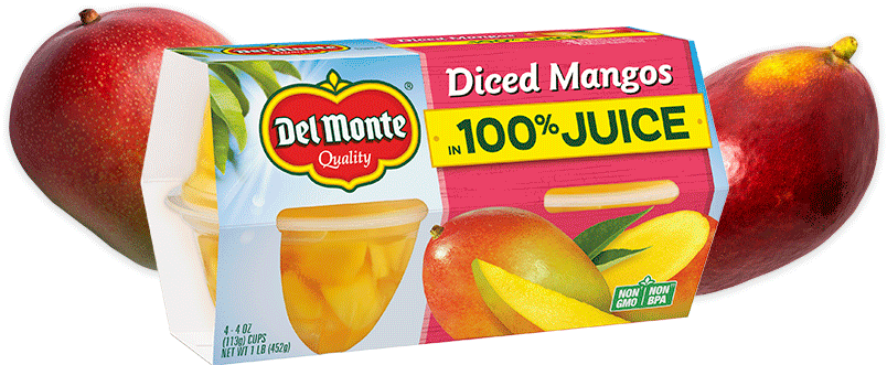 Diced Mangos In 100% Juice, Fruit Cup® Snacks - Monte (1050x500), Png Download