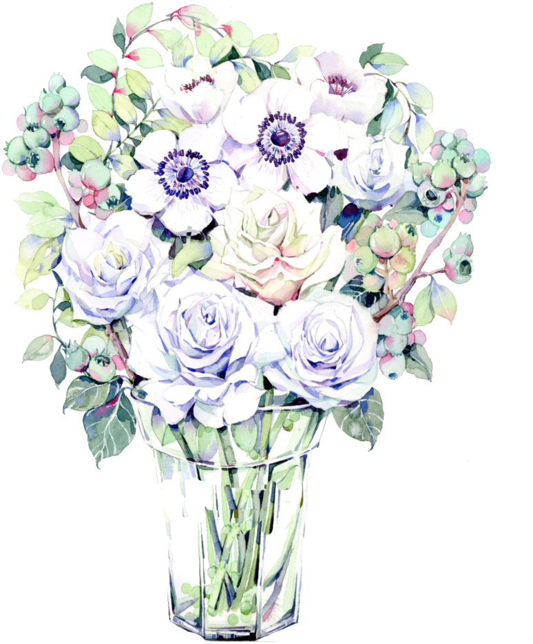 Bouquet Of Flowers - Garden Roses (1000x1000), Png Download