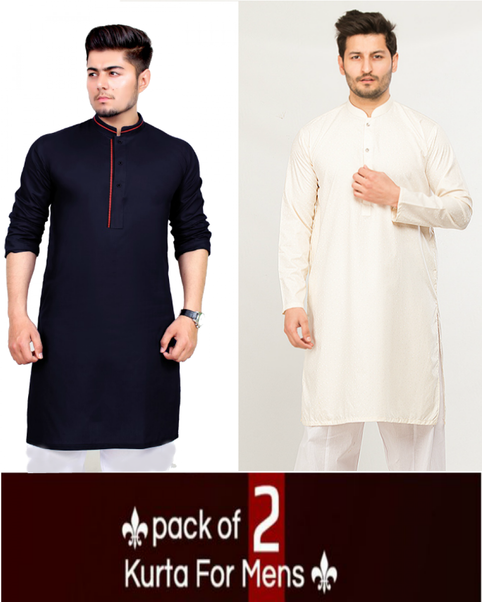 Navy Blue Kurta For Mens (1200x1200), Png Download