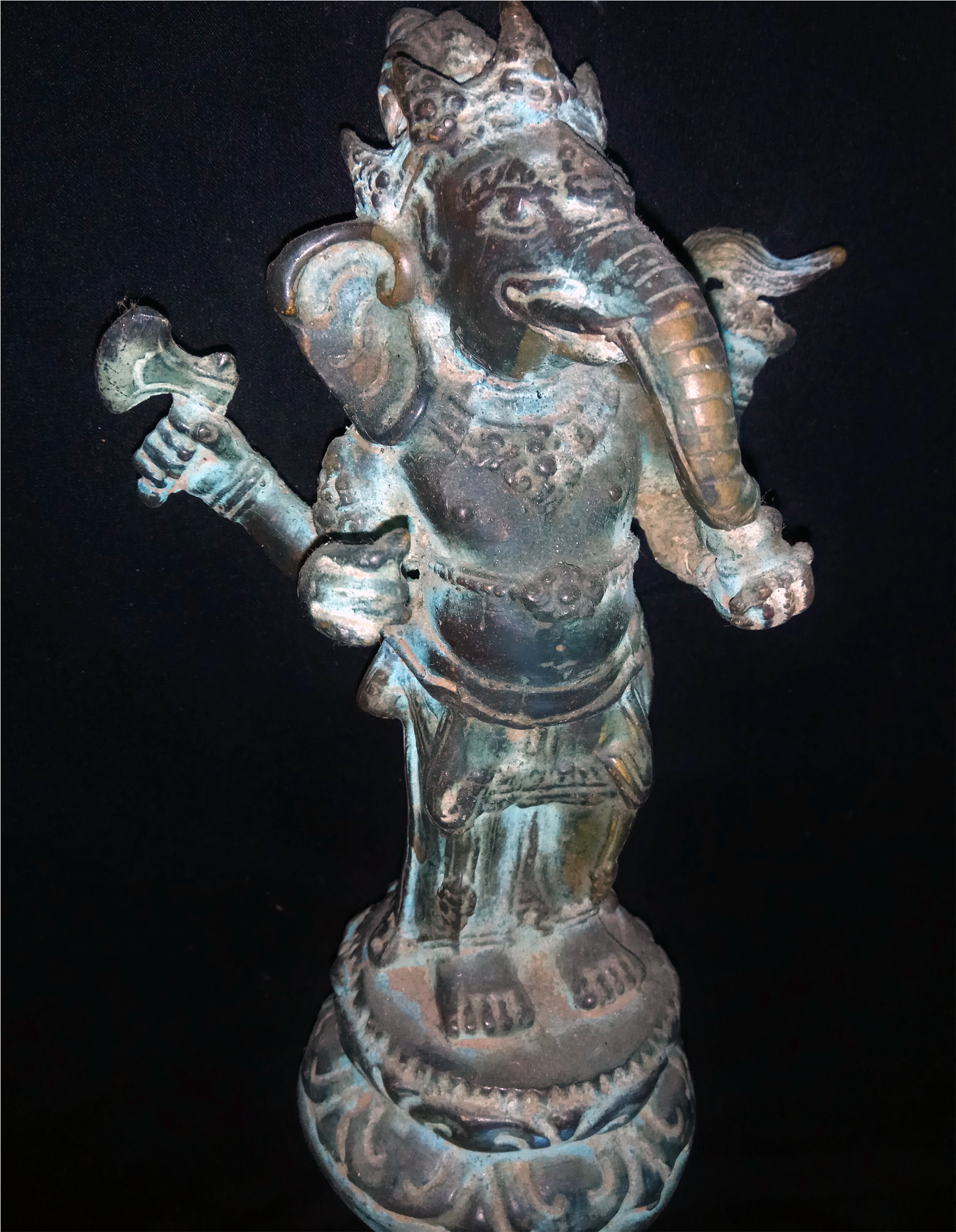 Ganesha Ganesh God Multi Hand Spiritual Bronze Brass - Statue (2400x2400), Png Download