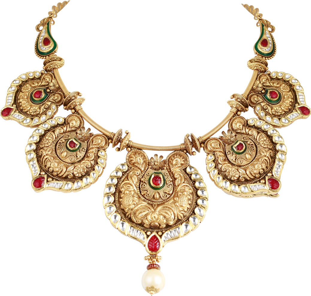 Lalithaa Jewellery Collection, Filigree, Antiques, - Necklace (1200x1200), Png Download