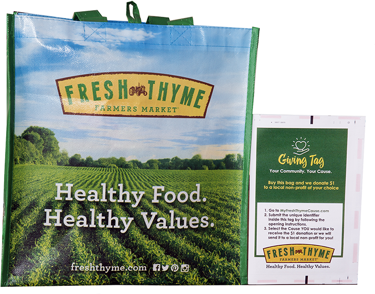 Newftfmbagfront - Fresh Thyme Giving Bag (750x579), Png Download