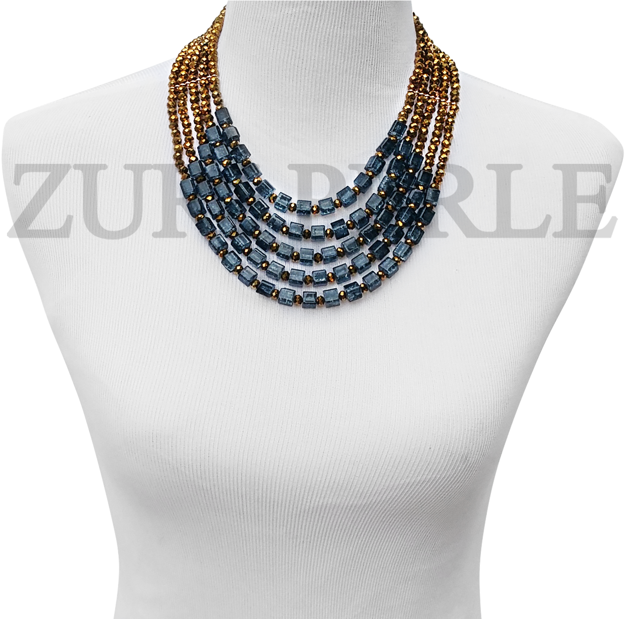 Handmade Unique Black And Gold Jewelry, Made With Black - Necklace (1280x1224), Png Download