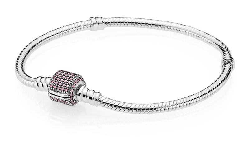 Pandora Signature Clasp Bracelet, Fancy Pink Cz - Pandora Signature Clasp Silver Cz Bracelet (1000x1000), Png Download