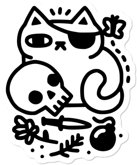 Badass Cat - Cat Shirts Skull (650x650), Png Download