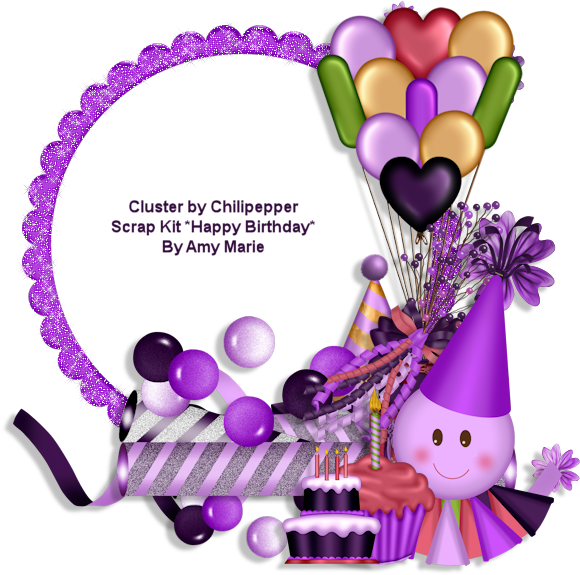 Chilipepper Spiced Ftu Cluster And Tag Happy Birthday - 2 Nd Birthday Photo Frame Png (650x650), Png Download