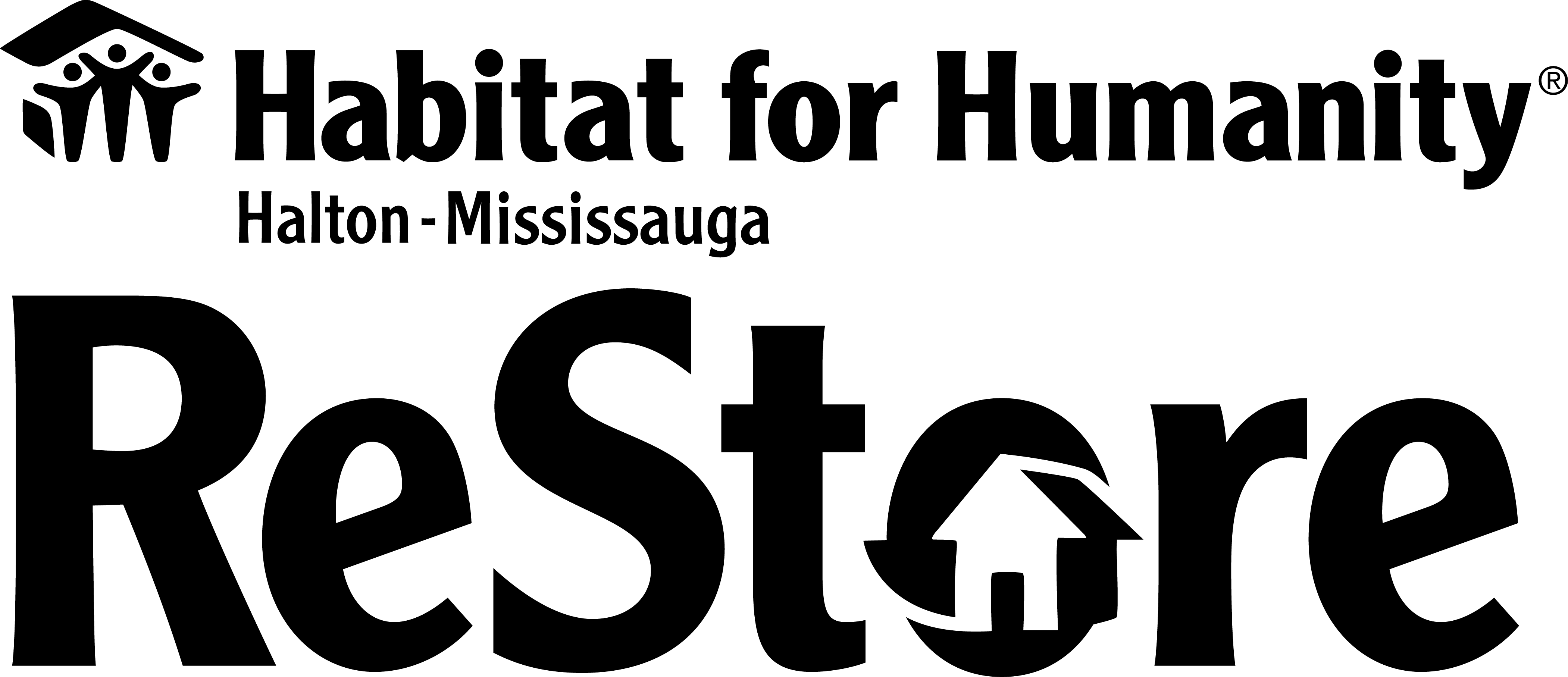 Habitat Restore Logo - Black-and-white (4203x1815), Png Download