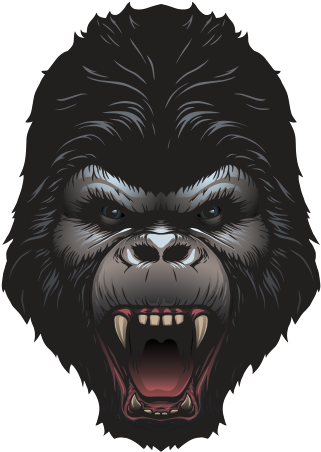 Drawn Gorilla Great Ape - Gorilla Growl Png (600x600), Png Download