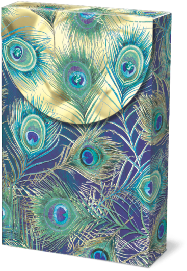 Peacock Feather Pouch Note Cards - Modern Art (600x600), Png Download