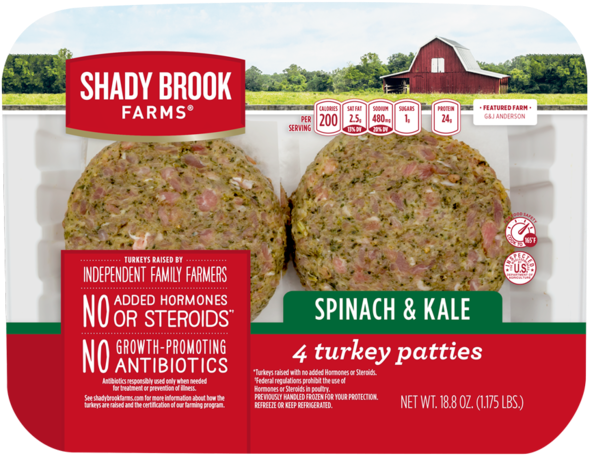 Spinach & Kale Turkey Patties - Honeysuckle White Italian Ground Turkey (700x569), Png Download