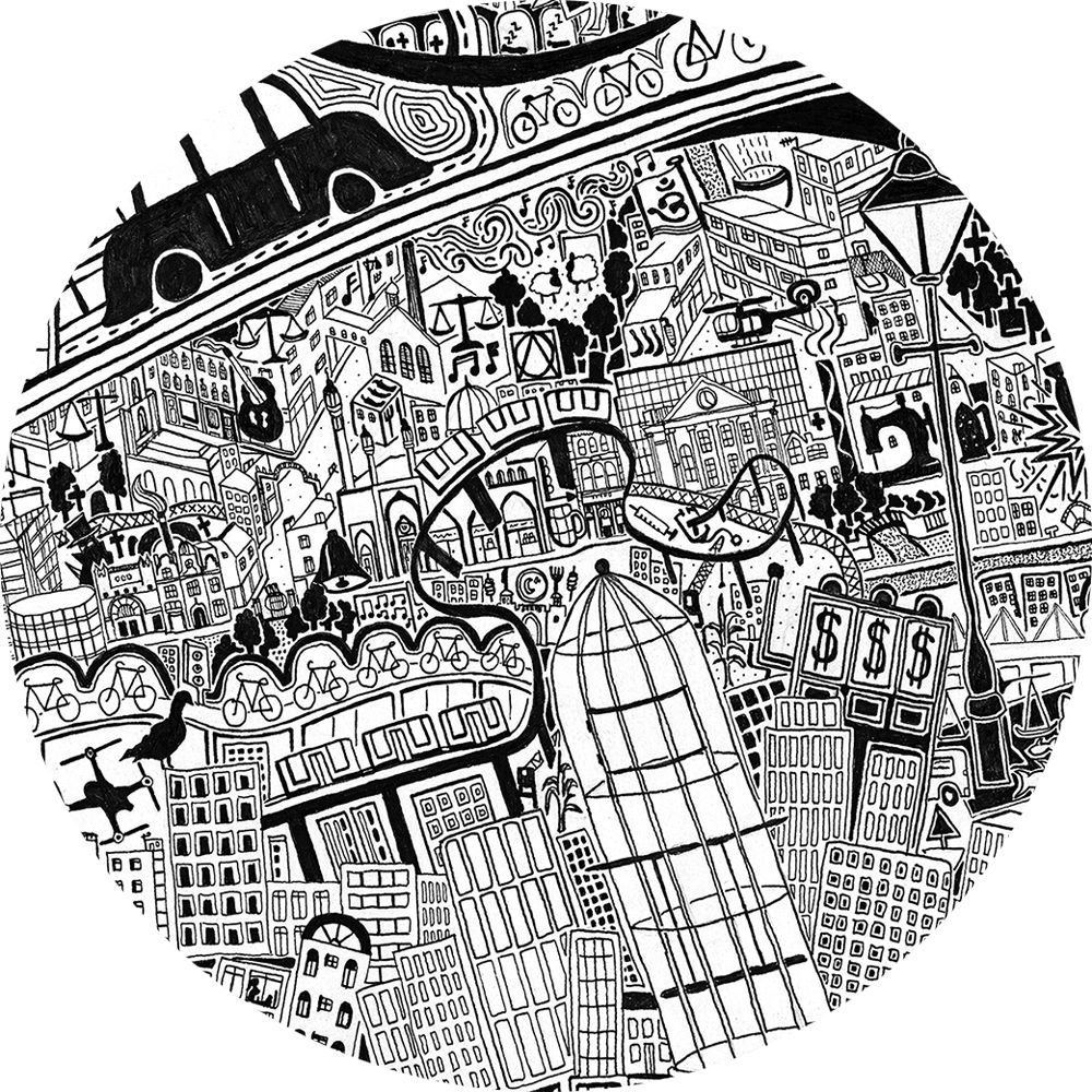 London Map Detail2 Circle Fuller - Illustration (1000x1000), Png Download