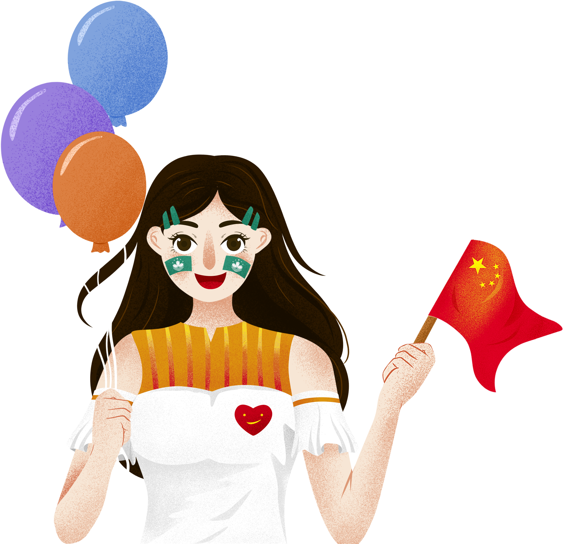 Cartoon Girl Fresh Celebration Png And Psd - Girl (2000x2000), Png Download