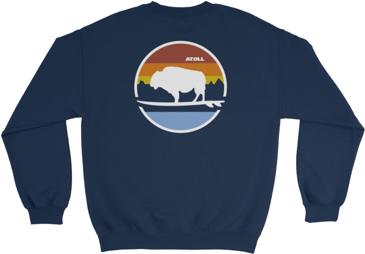 Atoll Boards Landscape Crew Neck Sweat Shirt Atoll (750x750), Png Download