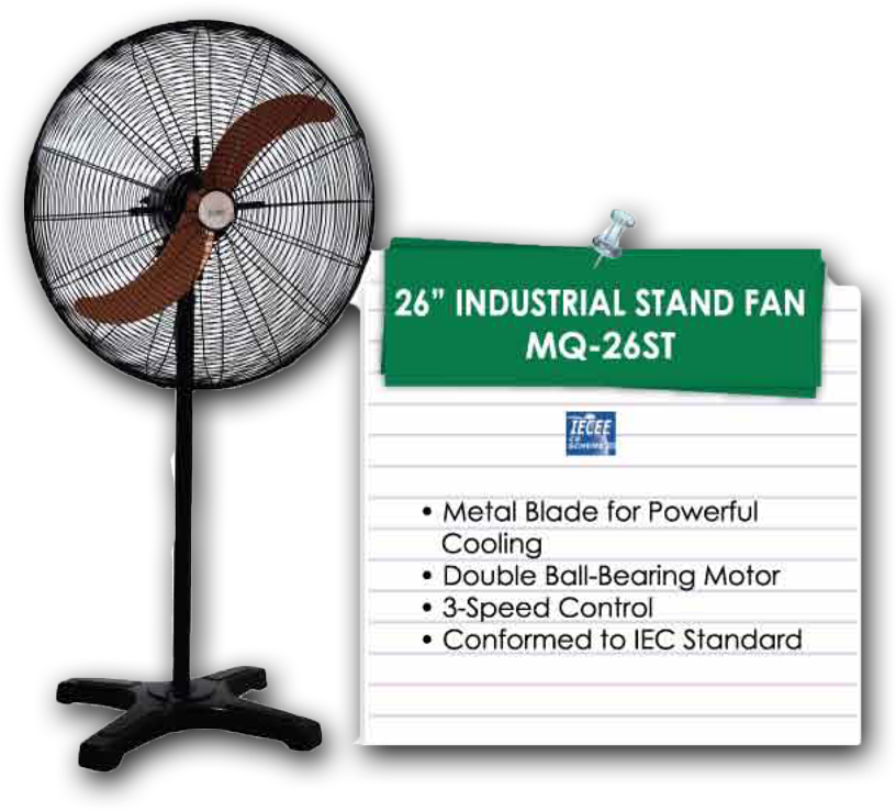 26" Industrial Stand Fan Mq-26st - Mechanical Fan (816x738), Png Download