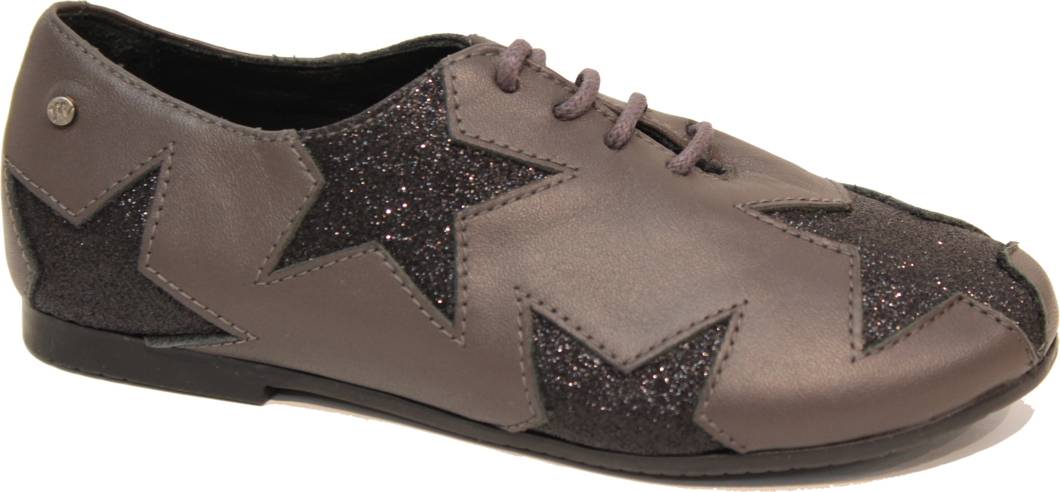 Manuela De Juan Grey Black Stars Oxford S2621 - Sneakers (1060x492), Png Download
