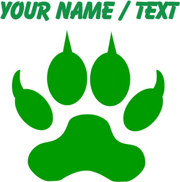 Custom Green Wolf Paw Print T-shirt (700x700), Png Download
