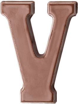Choc Affair Milk Chocolate Letter V - Wood (600x600), Png Download