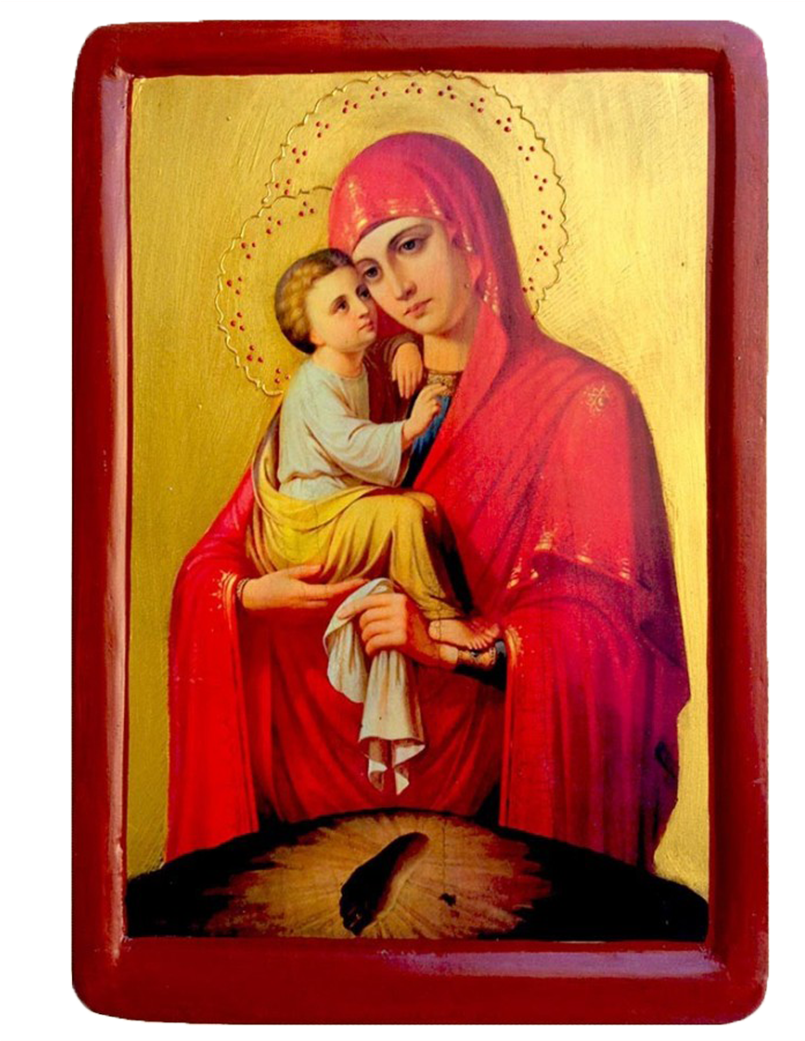 Icon Virgin Mary "pochaevska" - Virgin And Child Painting Christian Art (804x1101), Png Download