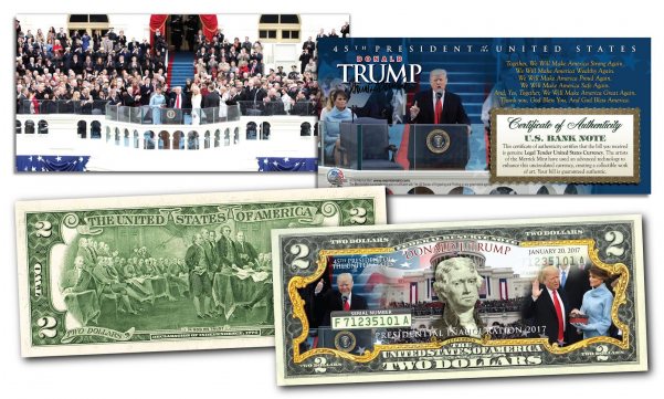 Donald Trump 45th Presidential Inauguration January - 2 Dollar Bill Year Of Dog (600x600), Png Download