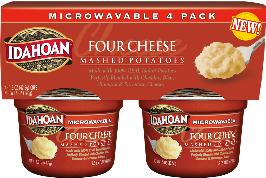 4ct 4cheese Cup - Idahoan Potato Flakes (898x600), Png Download