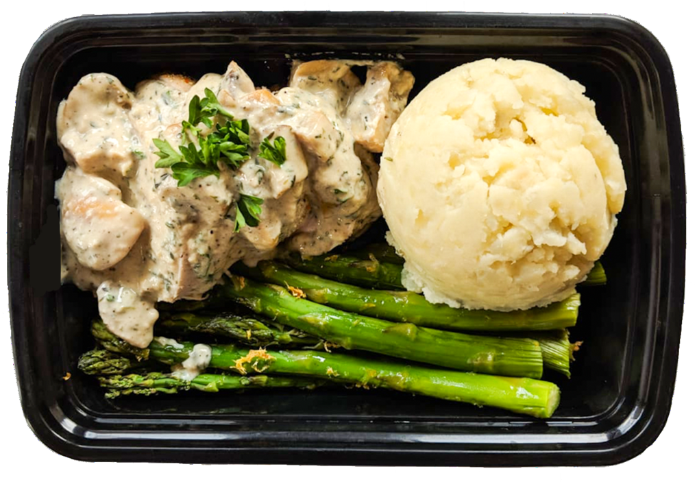Oven Baked Chicken With Mushroom Sauce - Mashed Potato (1060x962), Png Download