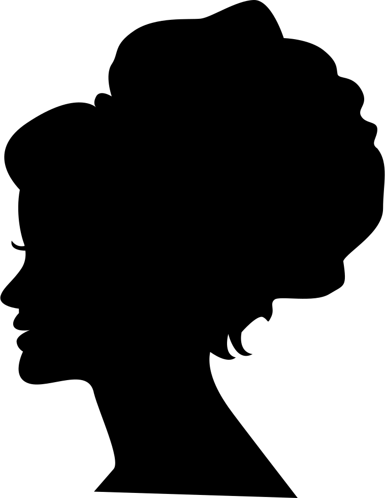 Female Head With Big Hair Shape On It Comments - Silhouette Woman No Background (758x980), Png Download