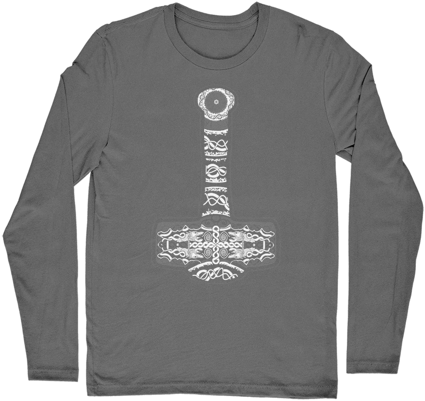 Thors Hammer ﻿long Sleeve T-shirt - Long-sleeved T-shirt (1024x1024), Png Download