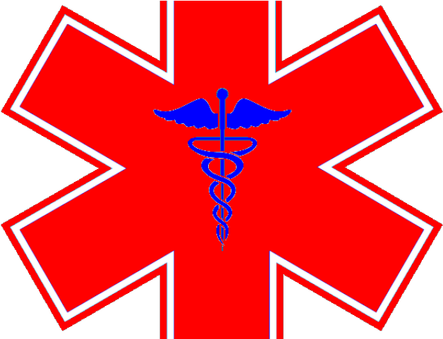 Red Cross Mark Clipart Medical Attention - Star Of Life Png (640x480), Png Download
