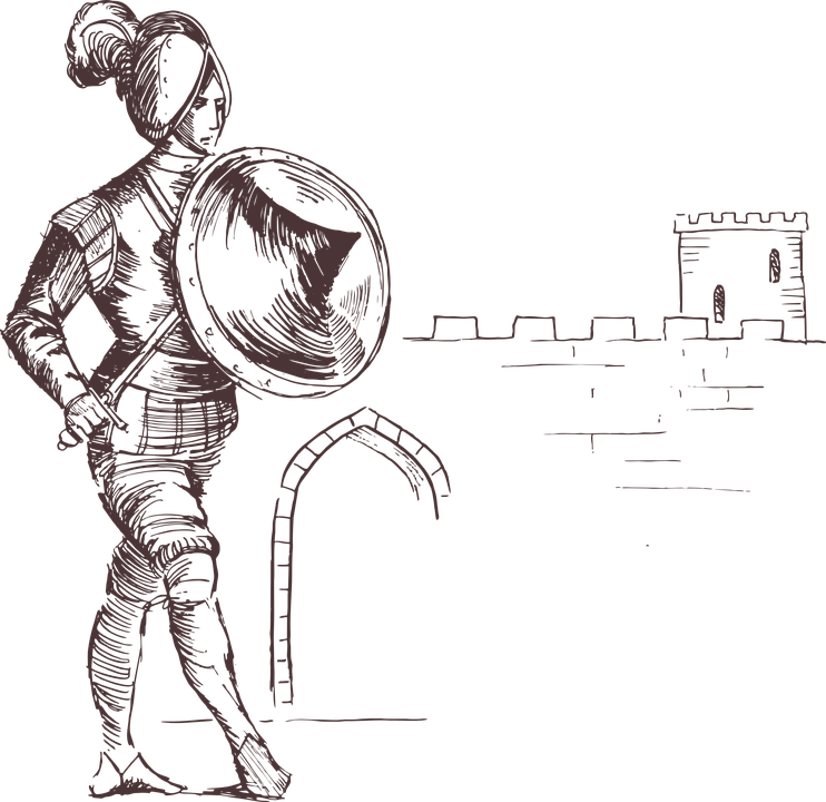 Knight, Fighter, Warrior, Sword, Armor, Medieval - Soldier (742x720), Png Download