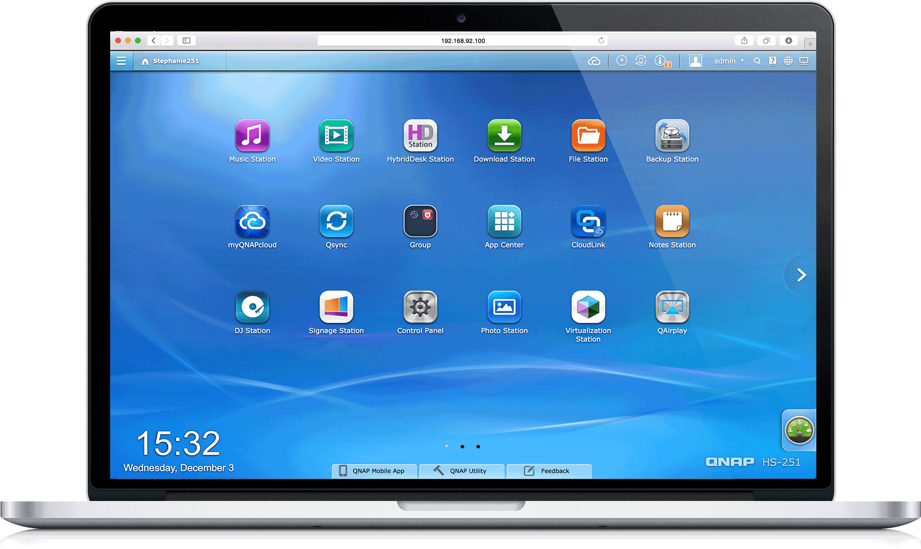 Powered By The Intuitive Qts Nas Os - Led-backlit Lcd Display (2500x1500), Png Download