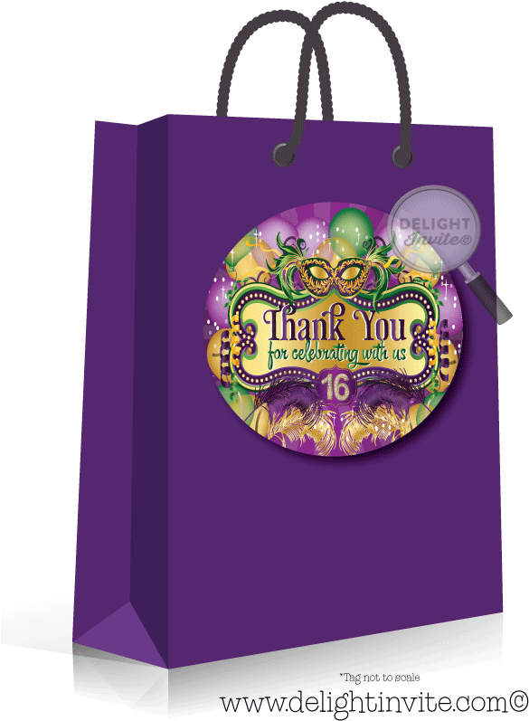 Sweet 16 Mardi Gras Sticker Tags [di-400st] - Greeting Card (613x822), Png Download