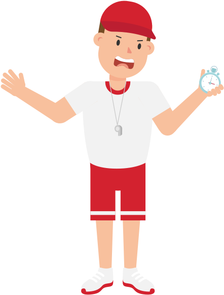Coach Using A Stopwatch Cartoon - Sports Coach Cartoon Transparent (1280x720), Png Download