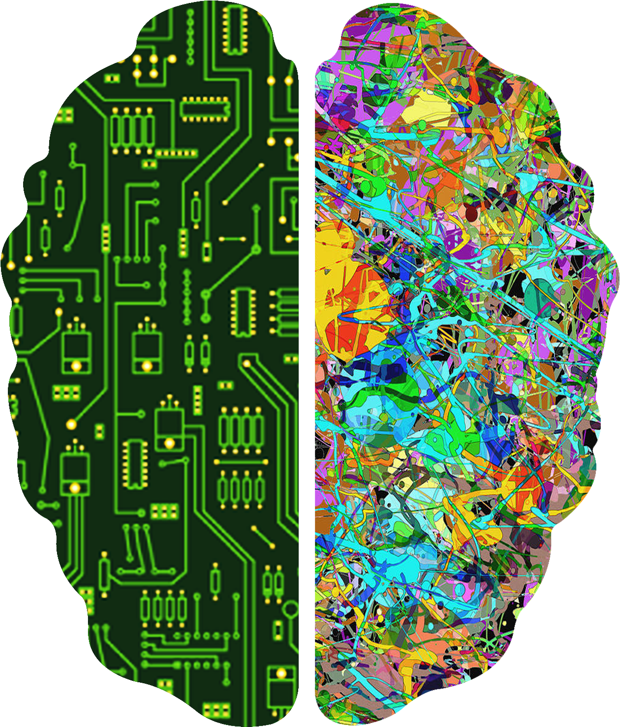 Creative Brain Png - Two Sides Brain Png (1338x1533), Png Download
