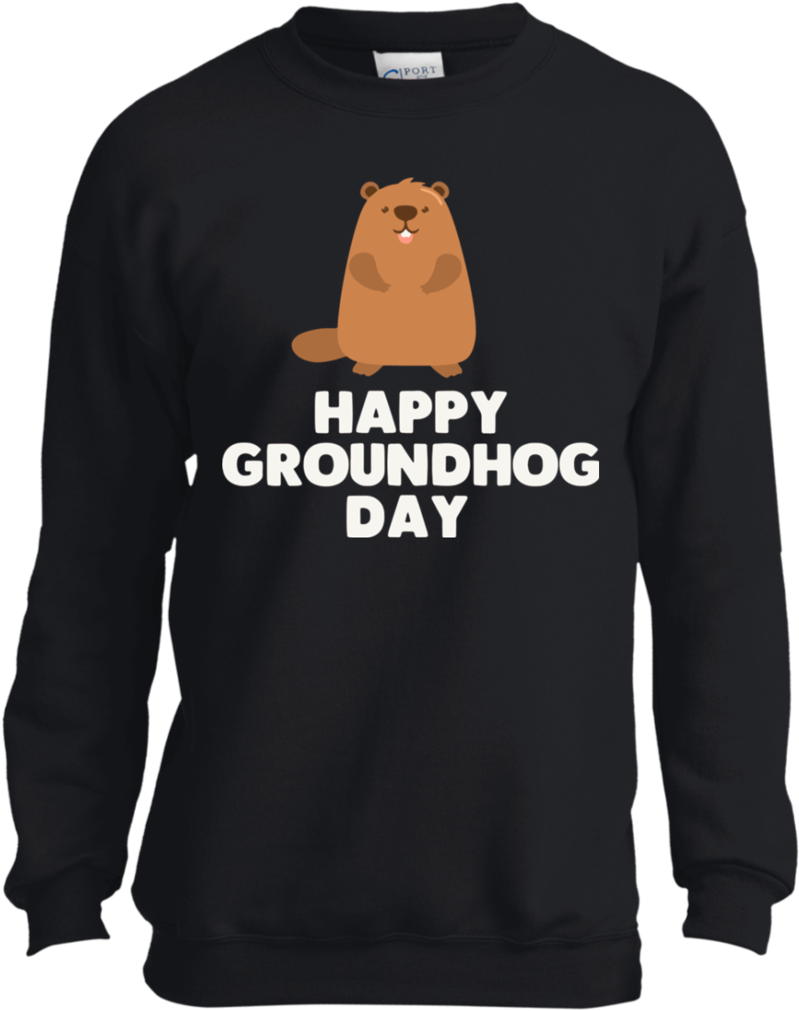 Awesome And Funny Happy Groundhog Day Youth Teeever - Sweatshirt (1024x1024), Png Download
