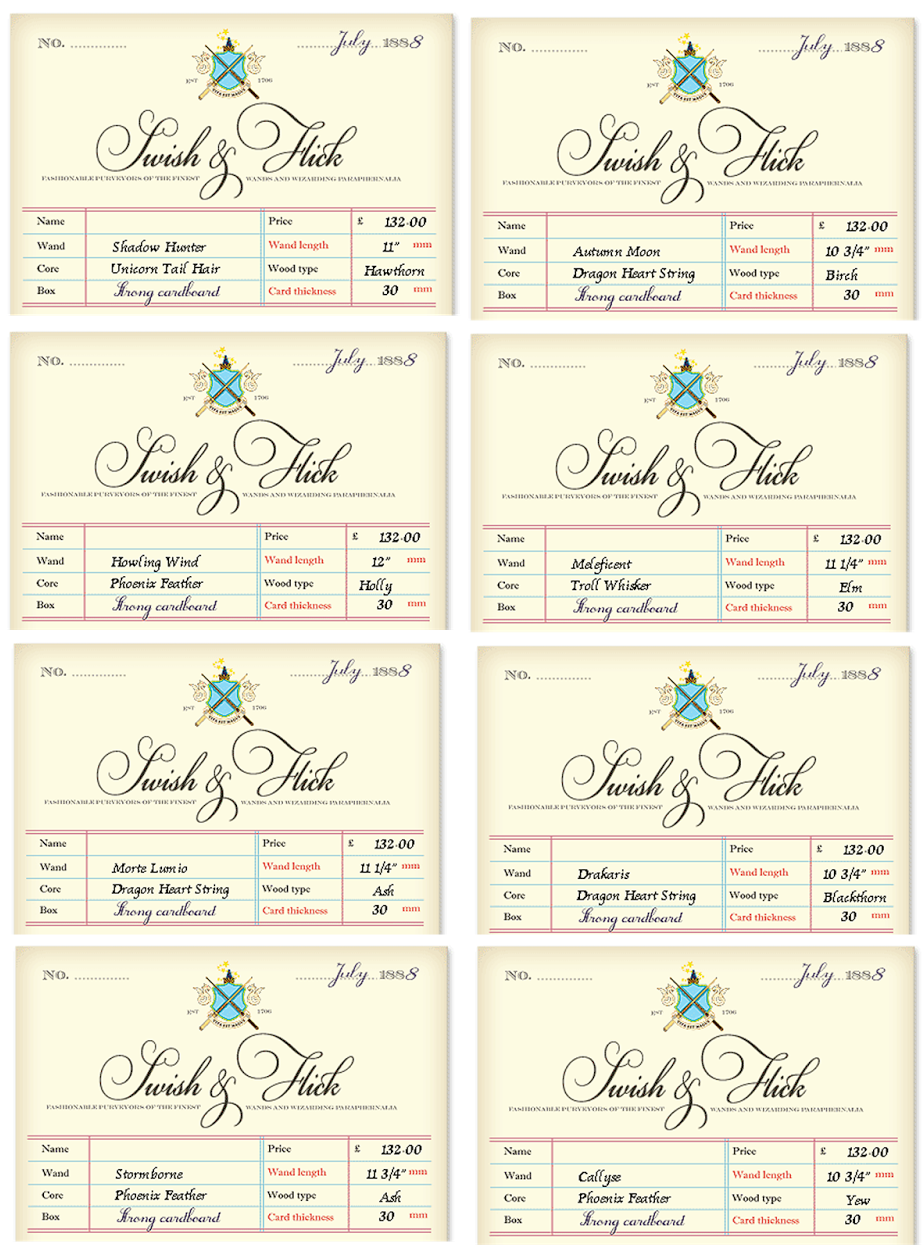 Bringing Home Ezra - Ollivanders Receipt (1237x1600), Png Download