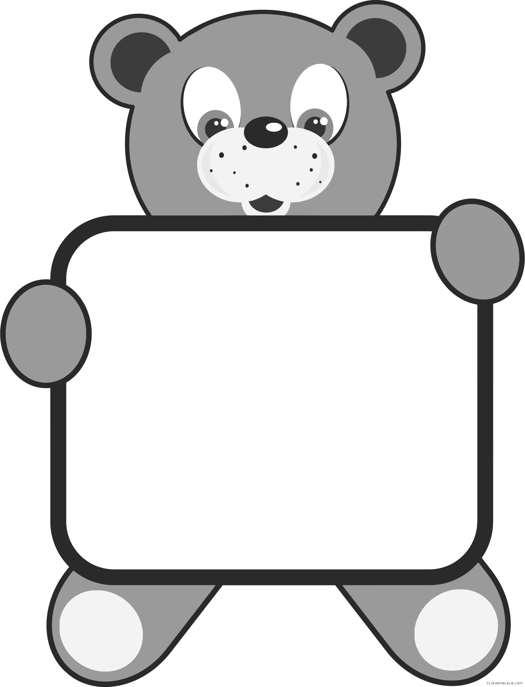 Teddy Bear Animal Free Black White Clipart Images Clipartblack - Clipart Teddy Bear Pink (1834x2400), Png Download