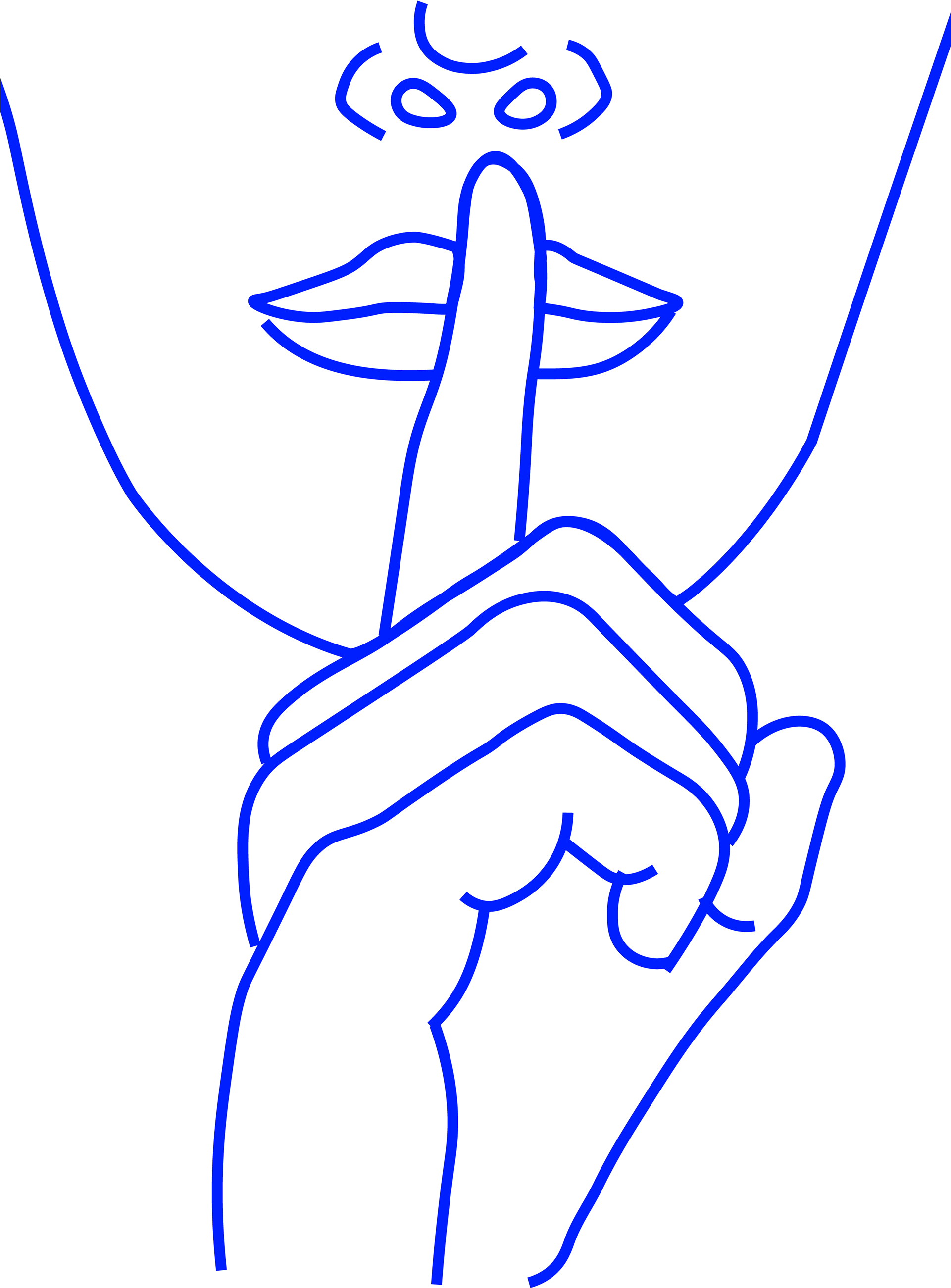 Shh Shirt Design - Finger On Mouth Drawing (1920x2652), Png Download