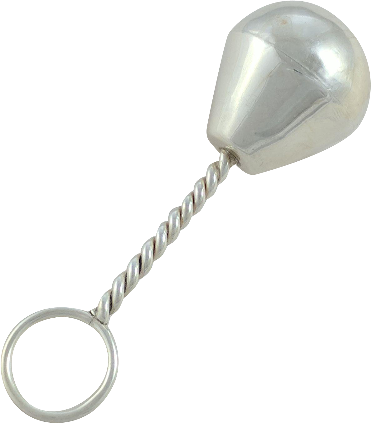 Antique Sterling Silver Baby Rattle - Silver (1352x1352), Png Download