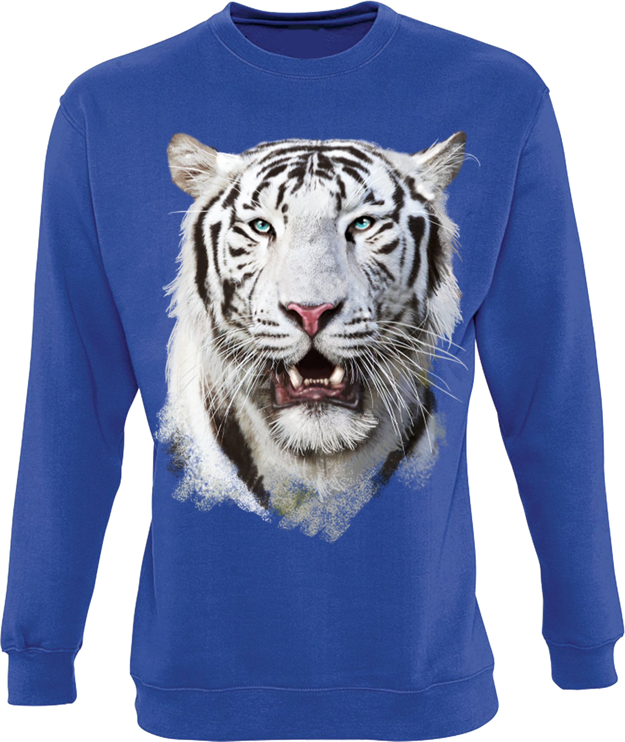 White Tiger Head Sweatshirt - Sweatshirt (3543x3543), Png Download