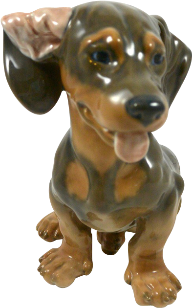 Vintage Royal Copenhagen Large Dachshund Signed Lauritz - Dachshund (629x629), Png Download