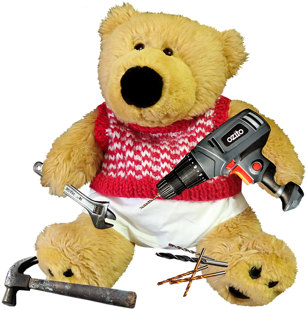 Teddy, Bear, Toy, Cute, Tools, Handyman, Repairs - Teddy Bear (707x720), Png Download