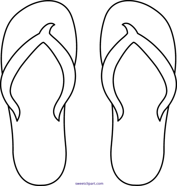 Image Free Library All Clip Art Archives Page Of Sweet - Flip Flop Clip Art Black And White (570x600), Png Download